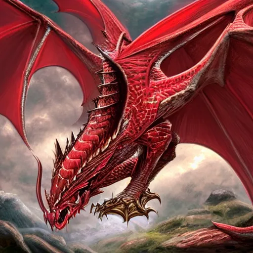 Image similar to red dragon, fantasy, dnd