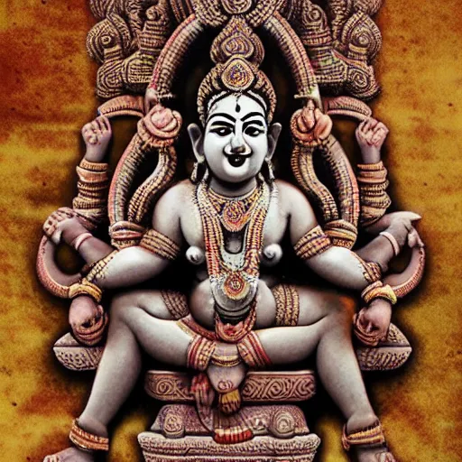 Image similar to ancient hindu gods, photorealistic