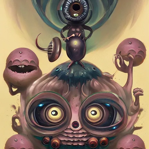 Prompt: Minion with thousands of eyes, by Peter Mohrbacher