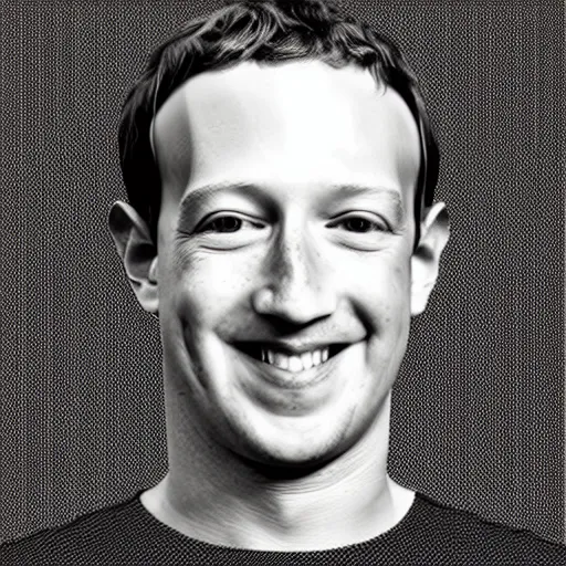 Image similar to seamless looping design of mark zuckerberg's head on striped white and black background