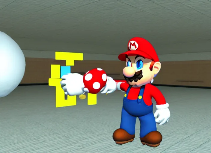 Image similar to walter white, super mario 6 4 screenshot