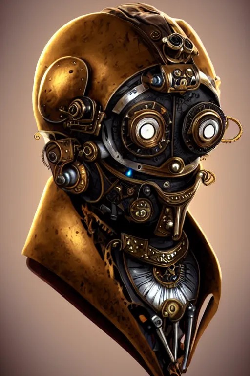 Image similar to steampunk helmet fantasy art mask robot ninja stylized digital illustration sharp focus, elegant intricate digital painting artstation concept art global illumination ray tracing advanced technology chaykin howard and campionpascale and cooke darwyn and davis jack