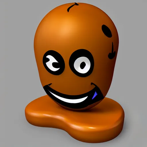 Image similar to poorly rendered 3 d emoji