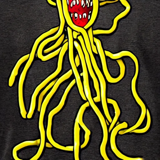 Prompt: the sphagetti monster, atheism god