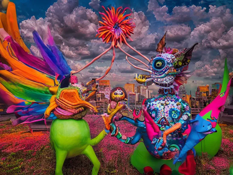 Prompt: Tolerance will reach such a level that intelligent people will be banned from thinking so as not to offend the imbeciles. Lowbrow, pop surrealism art style, alebrijes aesthetic, contemporary art illustration, photography by Steven Curry, ultra real 8k photography