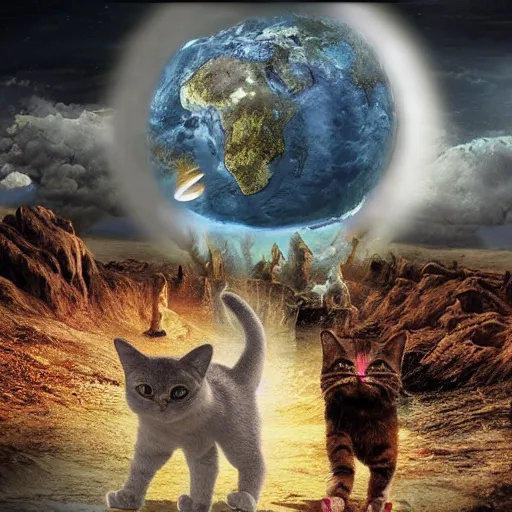 Image similar to the end of the world is a monstrous cat