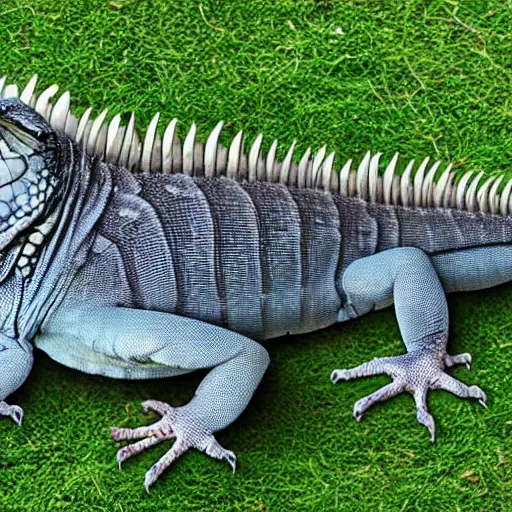 Image similar to a humongous iguana LAYING laying laying on earth outside space