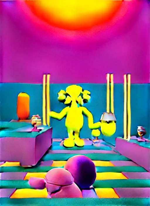 Image similar to office room by shusei nagaoka, kaws, david rudnick, airbrush on canvas, pastell colours, cell shaded, 8 k