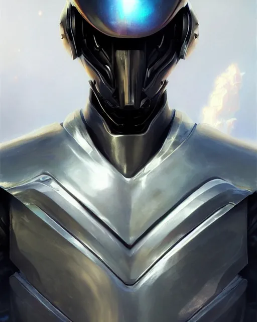 Image similar to iridescent sinewy smooth muscular male sleek glossy black pearlescent scifi armor with smooth black featureless helmet, by greg rutkowski, mark brookes, jim burns, tom bagshaw, magali villeneuve, trending on artstation