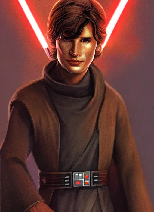 Prompt: jacen solo, jedi from star wars legends books, science fiction portrait by salvador trakal, trending on artstation, grat lighting