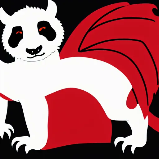 Image similar to vector art of welsh dragon and panda mixed, intercrossed, chimera, welsh flag, adobe illustrator