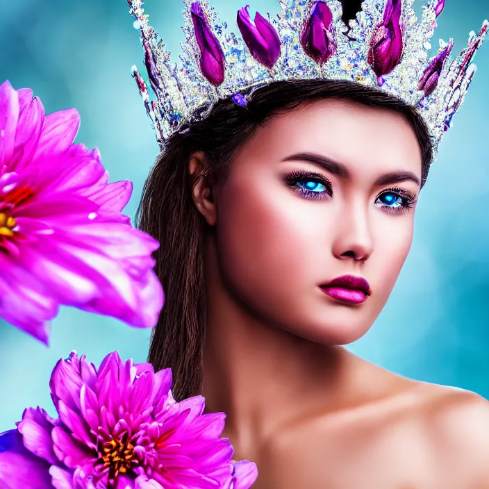 photo of a very beautiful!! flower queen warrior with Stable