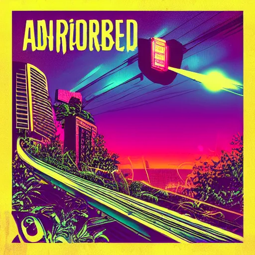 Image similar to abandoned, synthwave