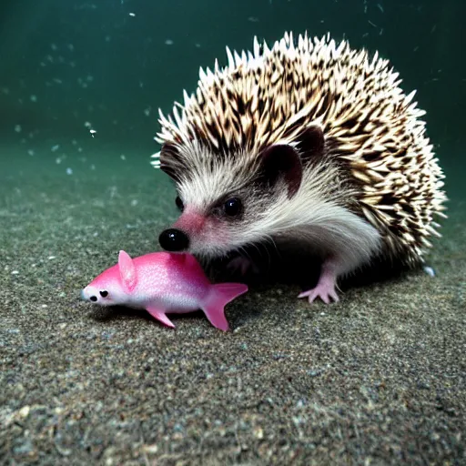 Image similar to a hedgehog and a fish as one animal.