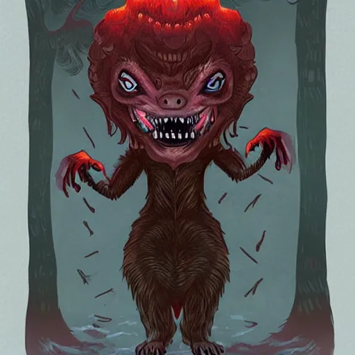 Image similar to ferret demogorgon, horror, unsettling