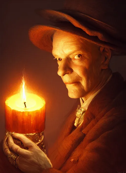 Prompt: portrait of carrot ironfoundersson, discworld, intricate, elegant, candle light, highly detailed, digital painting, artstation, concept art, smooth, sharp focus, illustration, art by wlop, mars ravelo and greg rutkowski