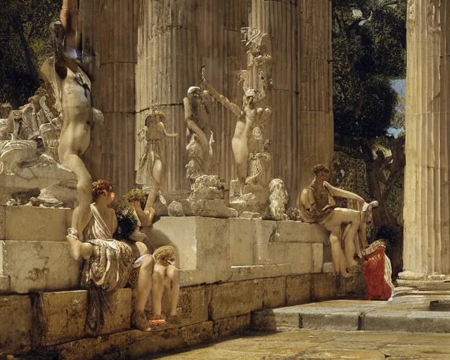 Prompt: the temple of zeus by lawrence alma - tadema,