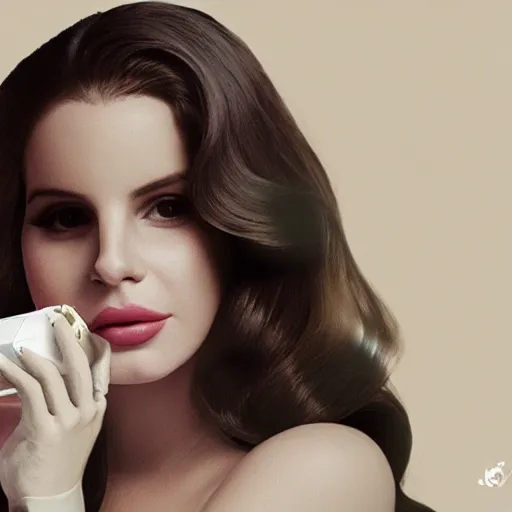 Image similar to Lana del rey in a hand cream commercial, photorealistic, detailed, studio