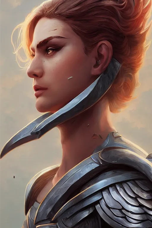 Image similar to amazon valkyrie athena, d & d, fantasy, portrait, highly detailed, headshot, digital painting, trending on artstation, concept art, sharp focus, illustration, art by artgerm and greg rutkowski and magali villeneuve