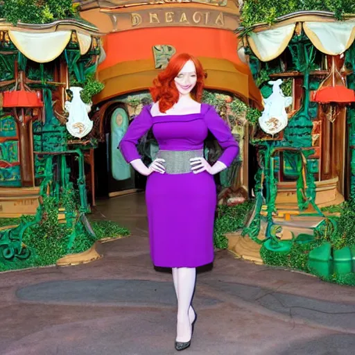 Image similar to christina hendricks in disney land,