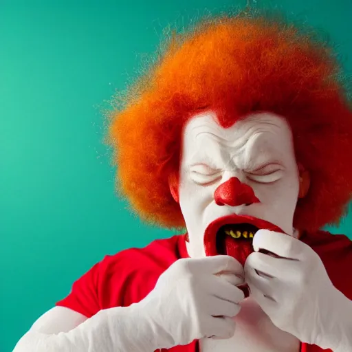 Prompt: ronald mcdonald puking vomiting