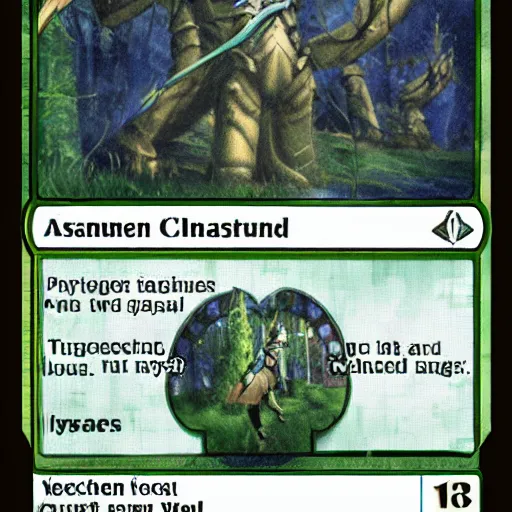 Image similar to magic the gathering card, archers in mystical forest