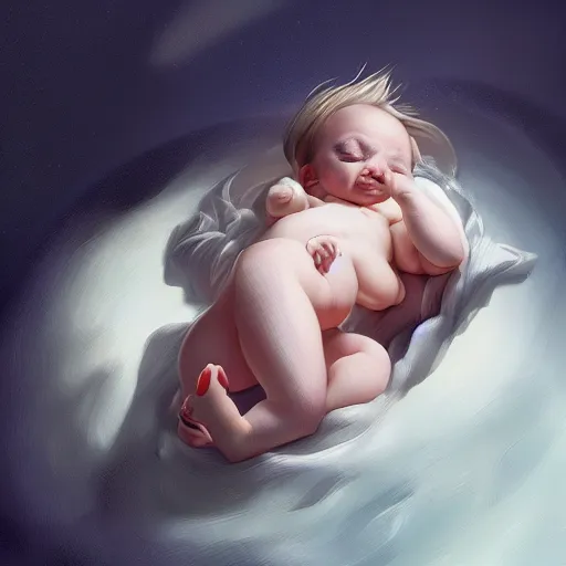 Image similar to a baby unicorn sleeping in an cracked egg, ultrarealistic, dramatic lighting, high details, 4 k, 8 k, best, accurate, trending on artstation, artstation, photorealism, ultrarealistic, digital painting, fantasy art, style of peter mohrbacher, caravaggio, boris vallejo