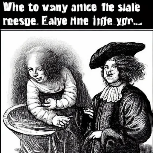 Image similar to a meme from 1 6 8 5, vintage, funny,