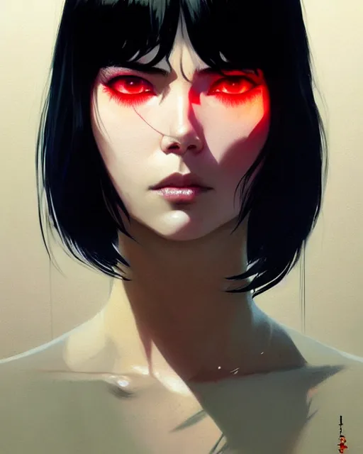 Image similar to dead inside!!!, fine - face, audrey plaza, realistic shaded perfect face, fine details. anime. realistic shaded lighting poster by ilya kuvshinov katsuhiro otomo ghost - in - the - shell, magali villeneuve, artgerm, jeremy lipkin and michael garmash and rob rey