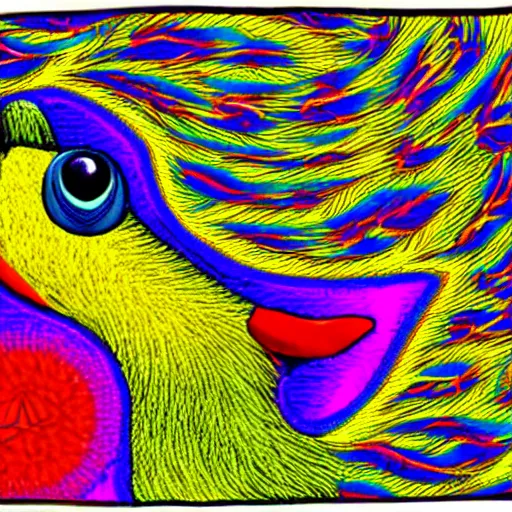 Prompt: psychedelic duck