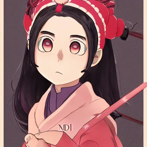 Prompt: full body image of nezuko kamado from demon slayer, high details, high resolution, | | very very anime!!!, fine - face, audrey plaza, realistic shaded perfect face, fine details. anime. realistic shaded lighting poster by magali villeneuve