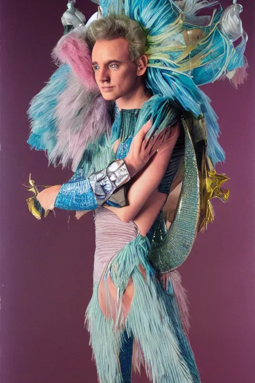 Image similar to portrait davis taylor brown dressed in 1 9 8 1 space fantasy fashion, avante garde