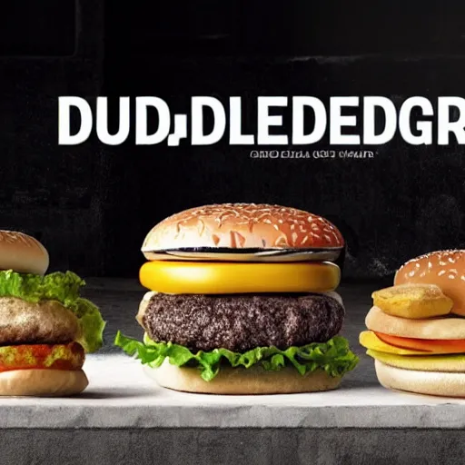 Image similar to an ad from macdonalds of a dirt themed burger