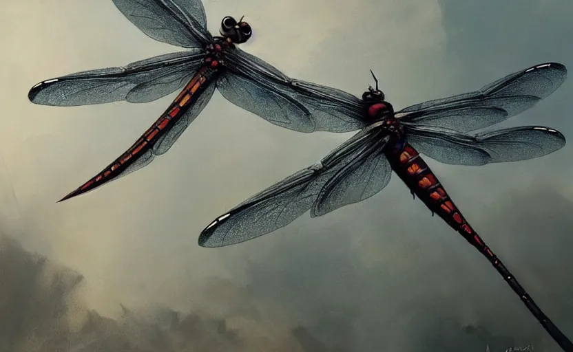 Prompt: A painting of a Dragonfly trending on artstation in the style of Greg Rutkowski