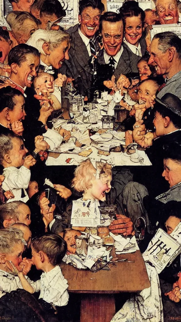 Prompt: happiness by Norman Rockwell