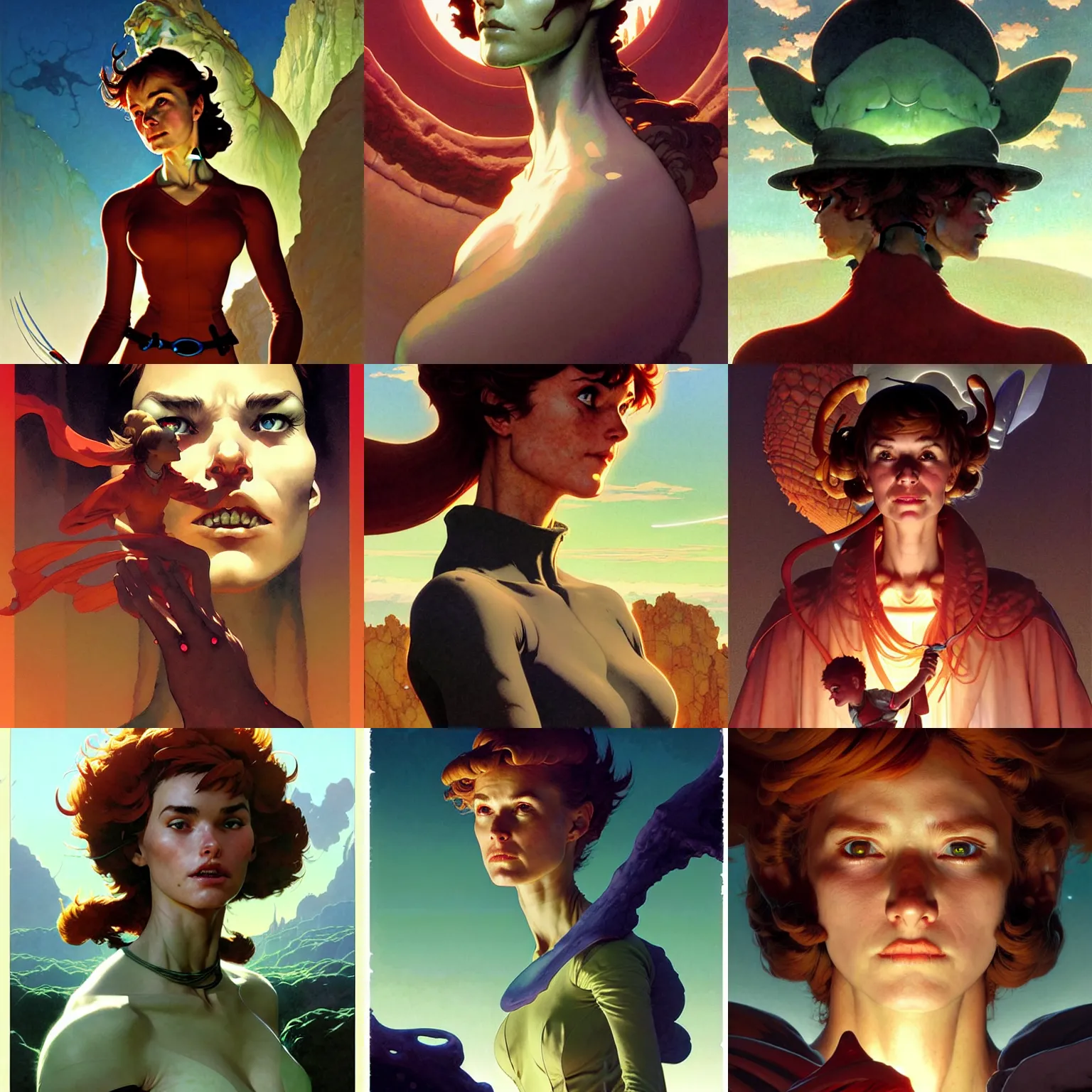 Prompt: portrait top light, by alex ross, killian eng and joe fenton, norman rockwell, bouguereau and martin deschambault and conrad roset, inspired by nausicaa of the valley of the wind, fine, sharp high detail,