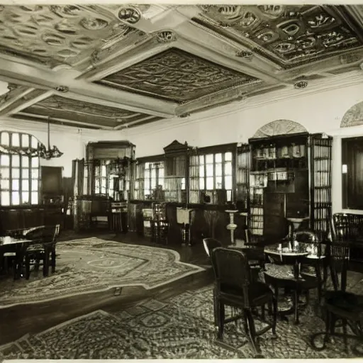 Prompt: british colonial club interior in the 1 9 2 0 s