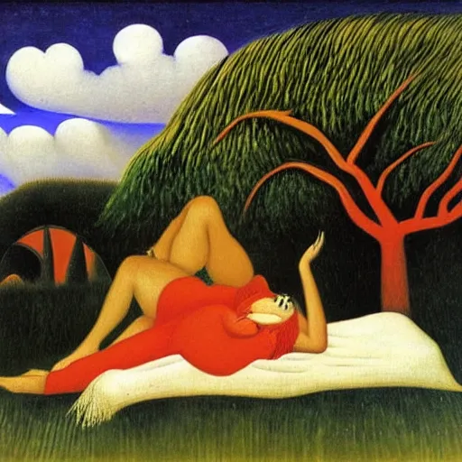 Image similar to the sleeping gypsy by henri rousseau