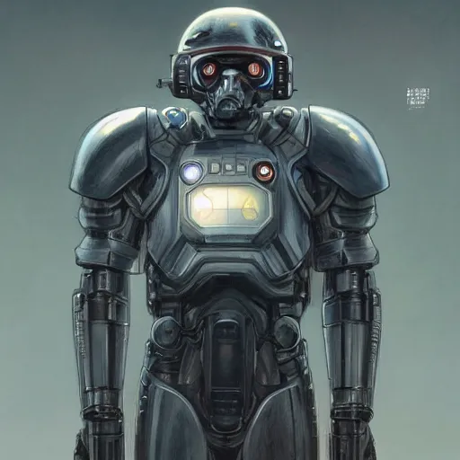 Image similar to movie : the expanse martian goliath black power armor, anthropomorphic shiba inu, realistic scifi, portrait art by donato giancola and greg rutkowski, realistic face, digital art, artstation, fandomt symmetry