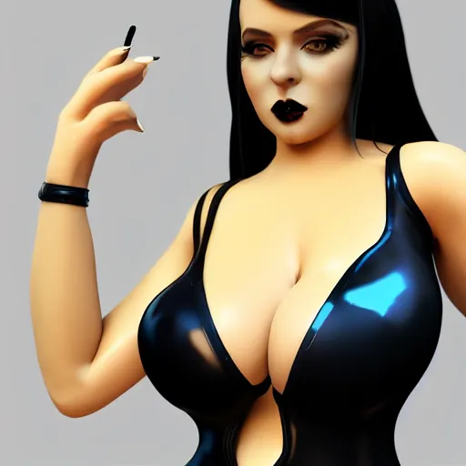 Prompt: portrait of a curvy feminine beautiful pale goth honey with classy elaborate tight blue-black-gold multilayered nylon-latex full body dress, welcoming attitude, thin waist thick hips and breasts, photorealistic, sublime, 16k, smooth, sharp focus, cgsociety, ArtStation, volumetric lighting