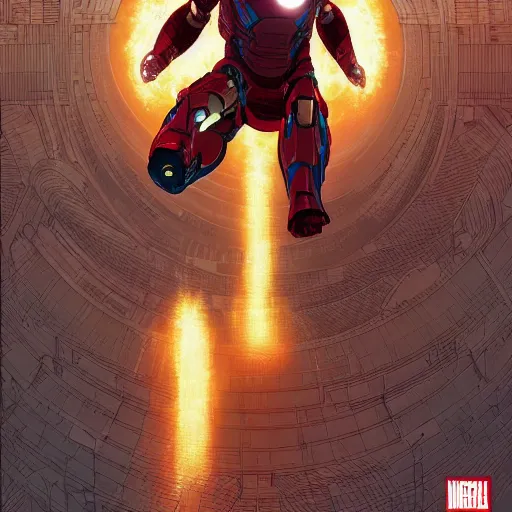 Image similar to Iron man by Feng Zhu and Loish and Laurie Greasley, Victo Ngai, Andreas Rocha, John Harris