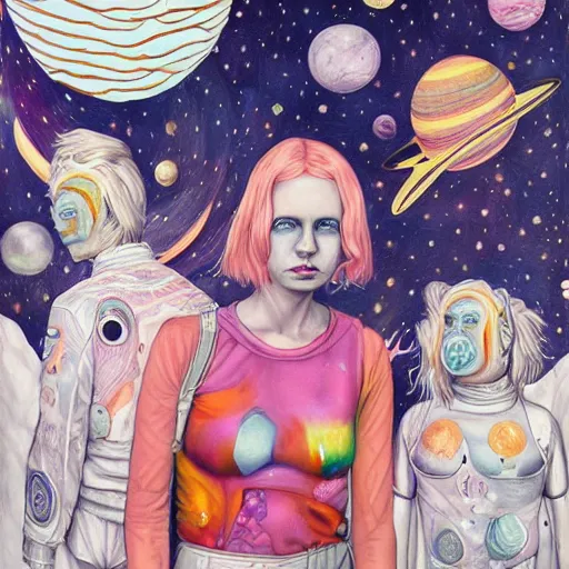 Prompt: Liminal space in outer space by Martine Johanna