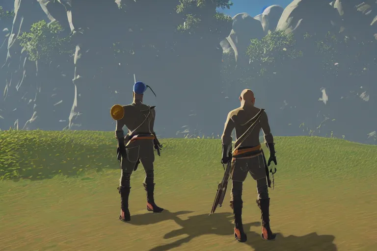 Prompt: agent 4 7 in botw, breath of the wild screenshot