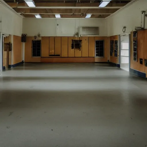 Image similar to photo of a creepy school