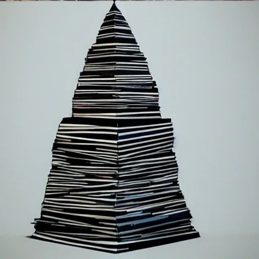 Prompt: tower of babel reaching up to heaven but it is made from vinyl records