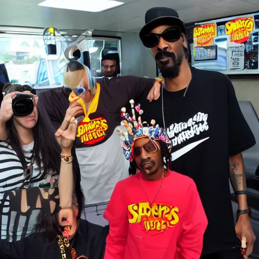 Prompt: snoop dogg visits burger king