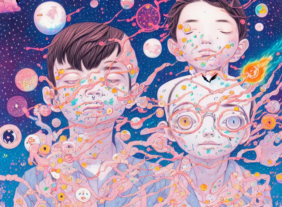 Image similar to the astral traveler, hikari shimoda, james jean, ca chou, cosmic, manga, editorial illustration