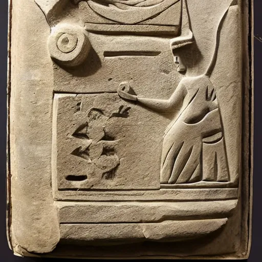 Image similar to ancient stone carving of a mobile phone