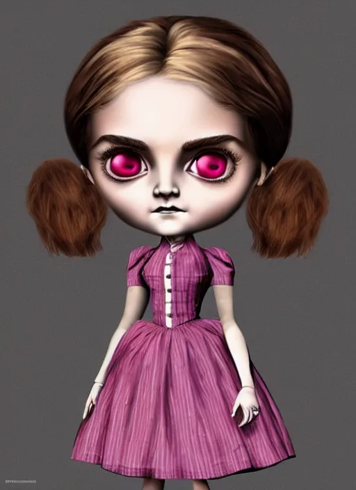 Image similar to emma watson as a mark ryden doll, detailed digital art, trending on Artstation