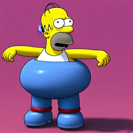 Prompt: homer simpson in 3 d